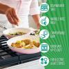 imageGreenLife Artisan Healthy Ceramic Nonstick 5QT Saute Pan Jumbo Cooker with Helper Handle and Lid Stainless Steel Handle PFASFree Dishwasher Safe Oven Safe TurquoisePink