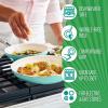 imageGreenLife Artisan Healthy Ceramic Nonstick 5QT Saute Pan Jumbo Cooker with Helper Handle and Lid Stainless Steel Handle PFASFree Dishwasher Safe Oven Safe TurquoiseTurquoise