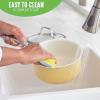 imageGreenLife Artisan Healthy Ceramic Nonstick 5QT Saute Pan Jumbo Cooker with Helper Handle and Lid Stainless Steel Handle PFASFree Dishwasher Safe Oven Safe TurquoiseYellow