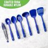 imageGreenLife Cooking Tools and Utensils 7 Piece Nylon Set including Spatulas Turner Spoons and Tongs Dishwasher Safe Light YellowBlue