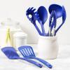 imageGreenLife Cooking Tools and Utensils 7 Piece Nylon Set including Spatulas Turner Spoons and Tongs Dishwasher Safe Light YellowBlue