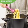 imageGreenLife Cooking Tools and Utensils 7 Piece Nylon Set including Spatulas Turner Spoons and Tongs Dishwasher Safe Light YellowBright Pink