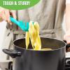 imageGreenLife Cooking Tools and Utensils 7 Piece Nylon Set including Spatulas Turner Spoons and Tongs Dishwasher Safe Light YellowCaribbean Blue