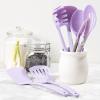imageGreenLife Cooking Tools and Utensils 7 Piece Nylon Set including Spatulas Turner Spoons and Tongs Dishwasher Safe Light YellowLavender