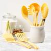 imageGreenLife Cooking Tools and Utensils 7 Piece Nylon Set including Spatulas Turner Spoons and Tongs Dishwasher Safe Light YellowLight Yellow