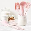 imageGreenLife Cooking Tools and Utensils 7 Piece Nylon Set including Spatulas Turner Spoons and Tongs Dishwasher Safe Light YellowPink