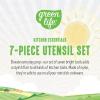 imageGreenLife Cooking Tools and Utensils 7 Piece Nylon Set including Spatulas Turner Spoons and Tongs Dishwasher Safe Light YellowPink