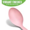 imageGreenLife Cooking Tools and Utensils 7 Piece Nylon Set including Spatulas Turner Spoons and Tongs Dishwasher Safe Light YellowSoft Pink