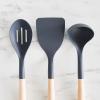 imageGreenLife Cooking Tools and Utensils 7 Piece Nylon and Wood Kitchen Set with Ceramic Crock Holder Heat Resistant Spatula and Spoons BPAFree BlackBlack