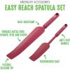 imageGreenLife Cooking Tools and Utensils Easy Reach Silicone Spatula Set for Baking Mixing and Stirring Heat and Stain Resistant Dishwasher Safe TurquoiseRed