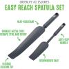 imageGreenLife Cooking Tools and Utensils Easy Reach Silicone Spatula Set for Baking Mixing and Stirring Heat and Stain Resistant Dishwasher Safe TurquoiseGray