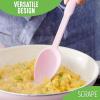 imageGreenLife Cooking Tools and Utensils Silicone Spoon for Scooping Scraping and Mixing Heat and Stain Resistant Dishwasher Safe Soft PinkGray
