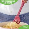 imageGreenLife Cooking Tools and Utensils Silicone Spoon for Scooping Scraping and Mixing Heat and Stain Resistant Dishwasher Safe Soft PinkRed