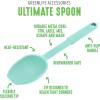 imageGreenLife Cooking Tools and Utensils Silicone Spoon for Scooping Scraping and Mixing Heat and Stain Resistant Dishwasher Safe Soft PinkTurquoise