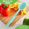 imageGreenLife Cooking Tools and Utensils Silicone Spoon for Scooping Scraping and Mixing Heat and Stain Resistant Dishwasher Safe Soft PinkTurquoise