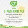 imageGreenLife High Carbon Stainless Steel 3 Piece Knife Set with Covers Includes Chef Utility and Pairing Comfort Grip HandlesTriple Rivet Cutlery Soft Pink