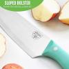 imageGreenLife High Carbon Stainless Steel 5 Piece Knife Set with Covers Includes Chef Santoku Serrated Utility and Pairing Comfort Grip Handles Triple Rivet Cutlery TurquoiseTurquoise