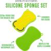 imageGreenLife Reusable Multipurpose Silicone 2 Pack Sponge and Scrubber Hygienic and Odor Resistant Dish Washing Scratch Free Cleaning Dishwasher and Microwave Safe BPA Free RedGreenYellow