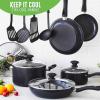 imageGreenLife Soft Grip Diamond Healthy Ceramic Nonstick 10quot Frying Pan Skillet PFASFree Dishwasher Safe BlackBlack