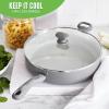 imageGreenLife Soft Grip Diamond Healthy Ceramic Nonstick 10quot Frying Pan Skillet PFASFree Dishwasher Safe BlackGray