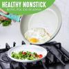 imageGreenLife Soft Grip Diamond Healthy Ceramic Nonstick 10quot Frying Pan Skillet PFASFree Dishwasher Safe BlackTurquoise  Cream