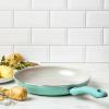 imageGreenLife Soft Grip Diamond Healthy Ceramic Nonstick 10quot Frying Pan Skillet PFASFree Dishwasher Safe BlackTurquoise  Cream