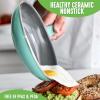 imageGreenLife Soft Grip Diamond Healthy Ceramic Nonstick 10quot Frying Pan Skillet PFASFree Dishwasher Safe BlackTurquoise
