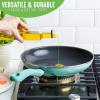 imageGreenLife Soft Grip Diamond Healthy Ceramic Nonstick 10quot Frying Pan Skillet PFASFree Dishwasher Safe BlackTurquoise