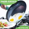 imageGreenLife Soft Grip Diamond Healthy Ceramic Nonstick 10quot Frying Pan Skillet PFASFree Dishwasher Safe BlackTurquoise