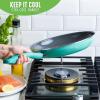 imageGreenLife Soft Grip Diamond Healthy Ceramic Nonstick 10quot Frying Pan Skillet PFASFree Dishwasher Safe BlackTurquoise