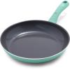 imageGreenLife Soft Grip Diamond Healthy Ceramic Nonstick 10quot Frying Pan Skillet PFASFree Dishwasher Safe BlackTurquoise