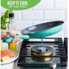 imageGreenLife Soft Grip Diamond Healthy Ceramic Nonstick 10quot Frying Pan Skillet PFASFree Dishwasher Safe BlackTurquoise