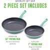 imageGreenLife Soft Grip Diamond Healthy Ceramic Nonstick 10quot Frying Pan Skillet PFASFree Dishwasher Safe BlackTurquoise