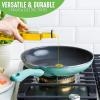 imageGreenLife Soft Grip Diamond Healthy Ceramic Nonstick 10quot Frying Pan Skillet PFASFree Dishwasher Safe BlackTurquoise