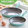 imageGreenLife Soft Grip Diamond Healthy Ceramic Nonstick 10quot Frying Pan Skillet PFASFree Dishwasher Safe BlackTurquoise