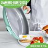 imageGreenLife Soft Grip Diamond Healthy Ceramic Nonstick 10quot Frying Pan Skillet PFASFree Dishwasher Safe BlackTurquoise