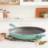 imageGreenLife Soft Grip Diamond Healthy Ceramic Nonstick 10quot Frying Pan Skillet PFASFree Dishwasher Safe BlackTurquoise
