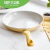 imageGreenLife Soft Grip Diamond Healthy Ceramic Nonstick 10quot Frying Pan Skillet PFASFree Dishwasher Safe BlackYellow