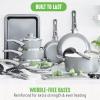imageGreenLife Soft Grip Diamond Healthy Ceramic Nonstick 13 Piece Cookware Pots and Pans Set PFASFree Dishwasher Safe Turquoise Diamond CookwareGray