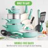 imageGreenLife Soft Grip Diamond Healthy Ceramic Nonstick 13 Piece Cookware Pots and Pans Set PFASFree Dishwasher Safe Turquoise Diamond CookwareTurquoise