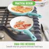imageGreenLife Soft Grip Diamond Healthy Ceramic Nonstick 13 Piece Cookware Pots and Pans Set PFASFree Dishwasher Safe Turquoise Diamond CookwareTurquoise