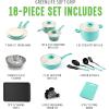 imageGreenLife Soft Grip Diamond Healthy Ceramic Nonstick 13 Piece Cookware Pots and Pans Set PFASFree Dishwasher Safe Turquoise Diamond CookwareTurquoise