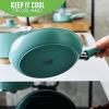 imageGreenLife Soft Grip Diamond Healthy Ceramic Nonstick 13 Piece Cookware Pots and Pans Set PFASFree Dishwasher Safe Turquoise Diamond CookwareTurquoise