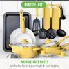 imageGreenLife Soft Grip Diamond Healthy Ceramic Nonstick 13 Piece Cookware Pots and Pans Set PFASFree Dishwasher Safe Turquoise Diamond CookwareYellow