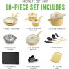 imageGreenLife Soft Grip Diamond Healthy Ceramic Nonstick 13 Piece Cookware Pots and Pans Set PFASFree Dishwasher Safe Turquoise Diamond CookwareYellow