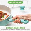 imageGreenLife Soft Grip Diamond Healthy Ceramic Nonstick 5QT Saute Pan Jumbo Cooker with Helper Handle and Lid PFASFree Dishwasher Safe TurquoiseTurquoise