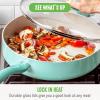 imageGreenLife Soft Grip Diamond Healthy Ceramic Nonstick 5QT Saute Pan Jumbo Cooker with Helper Handle and Lid PFASFree Dishwasher Safe TurquoiseTurquoise