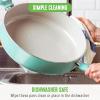 imageGreenLife Soft Grip Diamond Healthy Ceramic Nonstick 5QT Saute Pan Jumbo Cooker with Helper Handle and Lid PFASFree Dishwasher Safe TurquoiseTurquoise