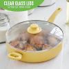 imageGreenLife Soft Grip Diamond Healthy Ceramic Nonstick 5QT Saute Pan Jumbo Cooker with Helper Handle and Lid PFASFree Dishwasher Safe TurquoiseYellow