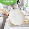 imageGreenLife Soft Grip Diamond Healthy Ceramic Nonstick 5QT Saute Pan Jumbo Cooker with Helper Handle and Lid PFASFree Dishwasher Safe TurquoiseYellow
